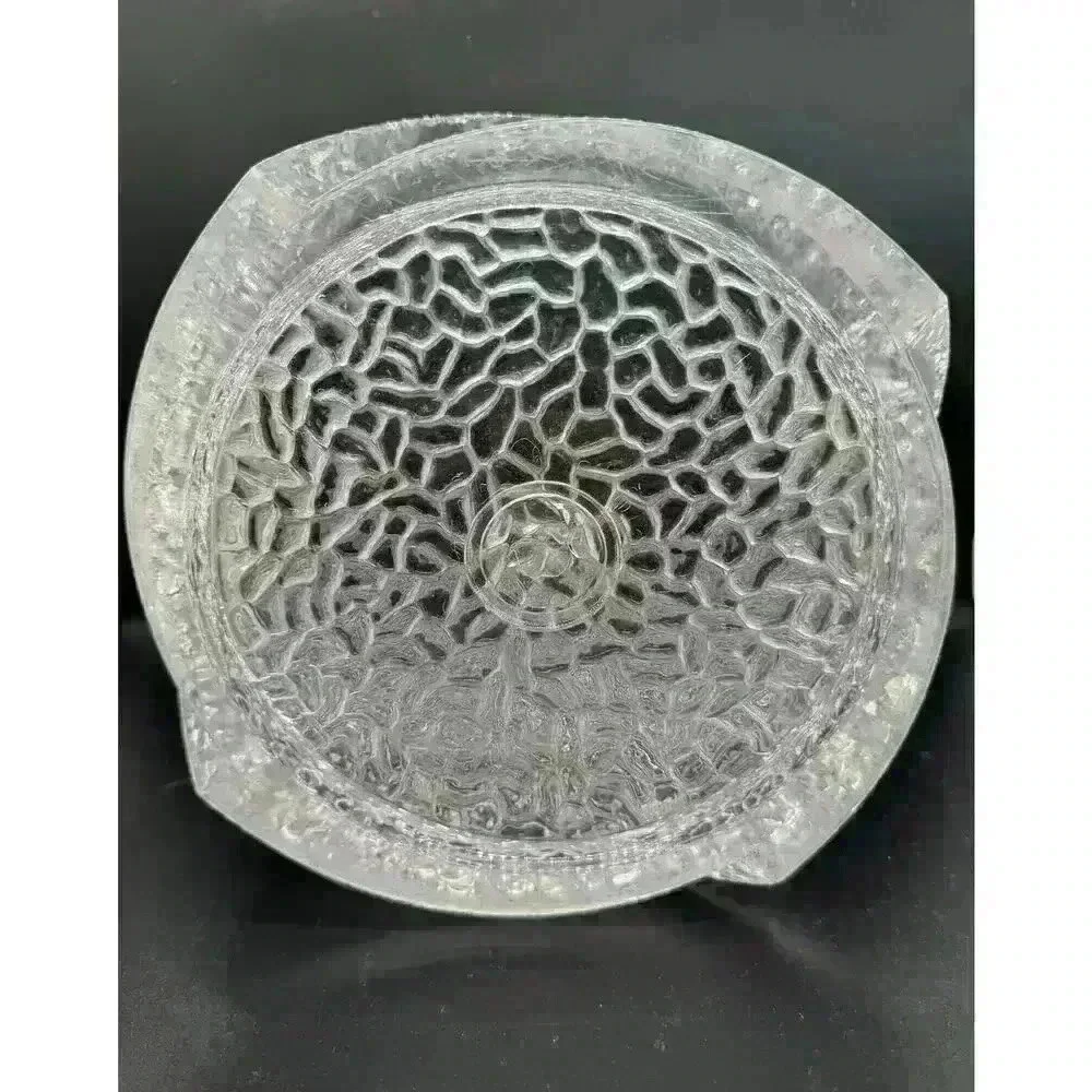 Vintage Mid-Century Modern Lucite Iceberg Textured Ice Bucket Stunning Clear